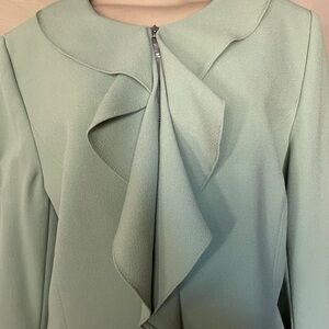 Elegant Mint Green Blouse with Zipper
